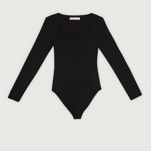 OAK + FORT SQUARE NECKLINE BODYSUIT black sz XS